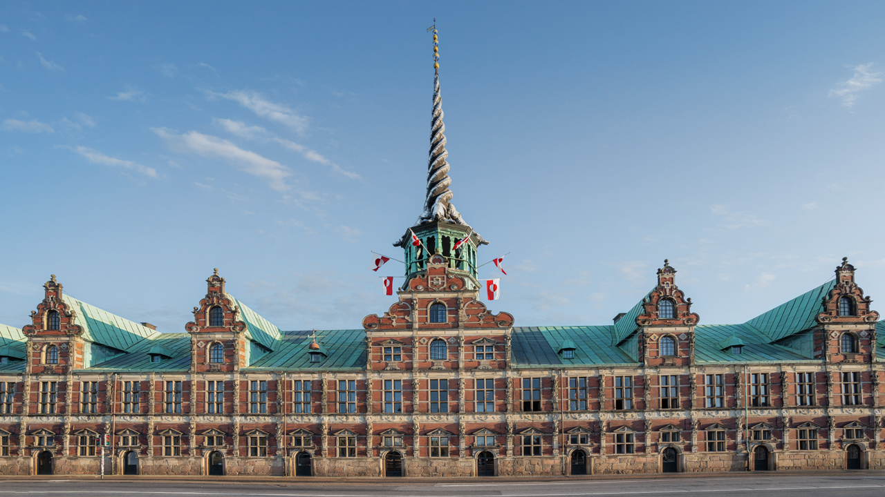 Fronta view of the building Børsen in Copenhagen