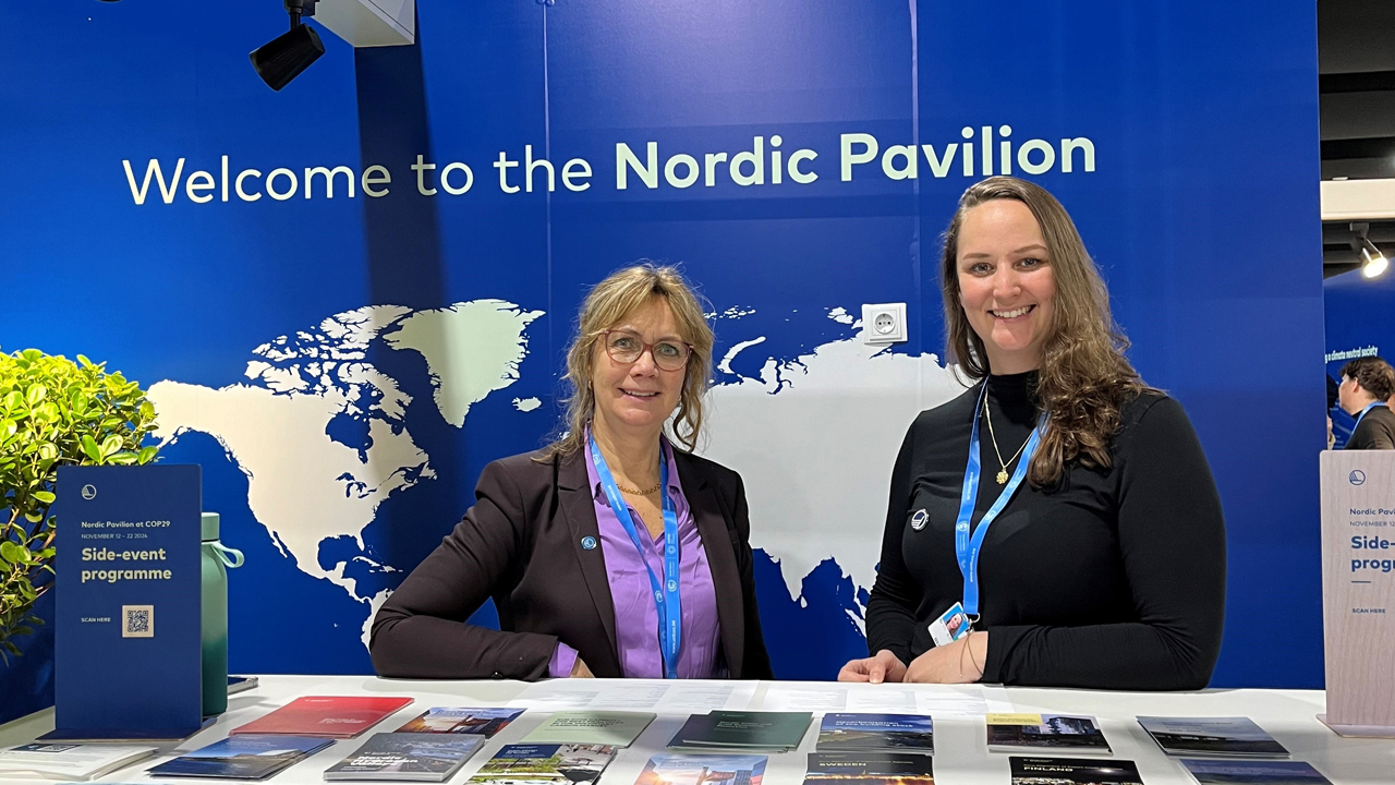 Lena and Sarah at Nordic Innovation stand