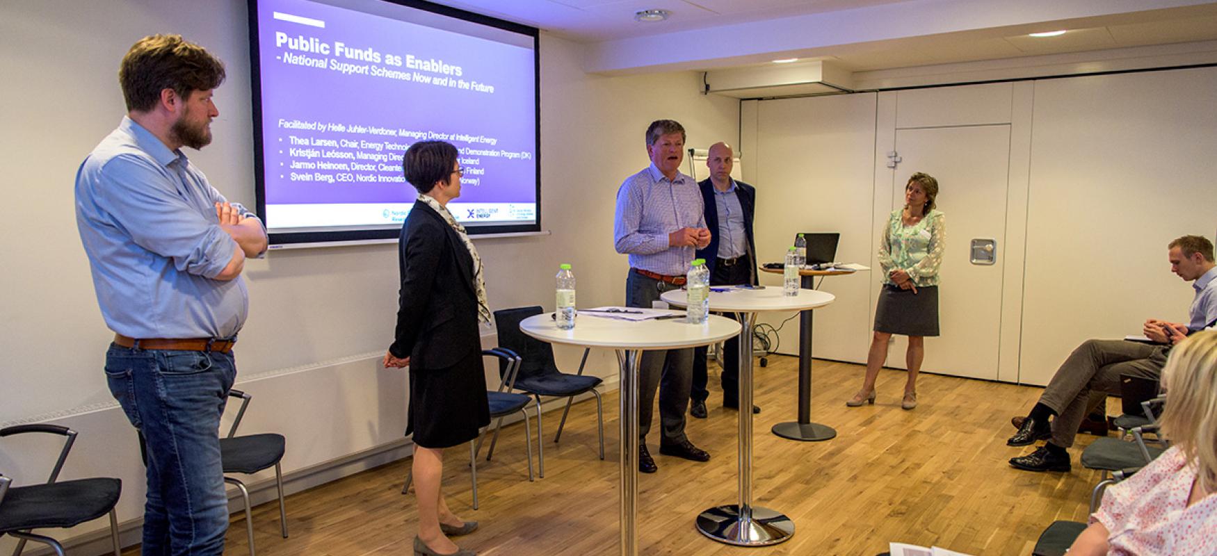 Nordic Innovation Managing Director Svein Berg participating in a panel debate at an event during Nordic Clean Energy Week 2018