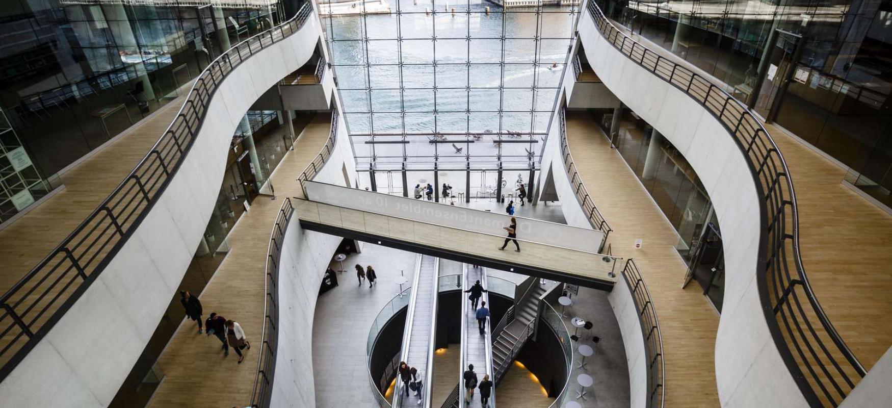 Det kongelige bibliotek in København, set indefra.