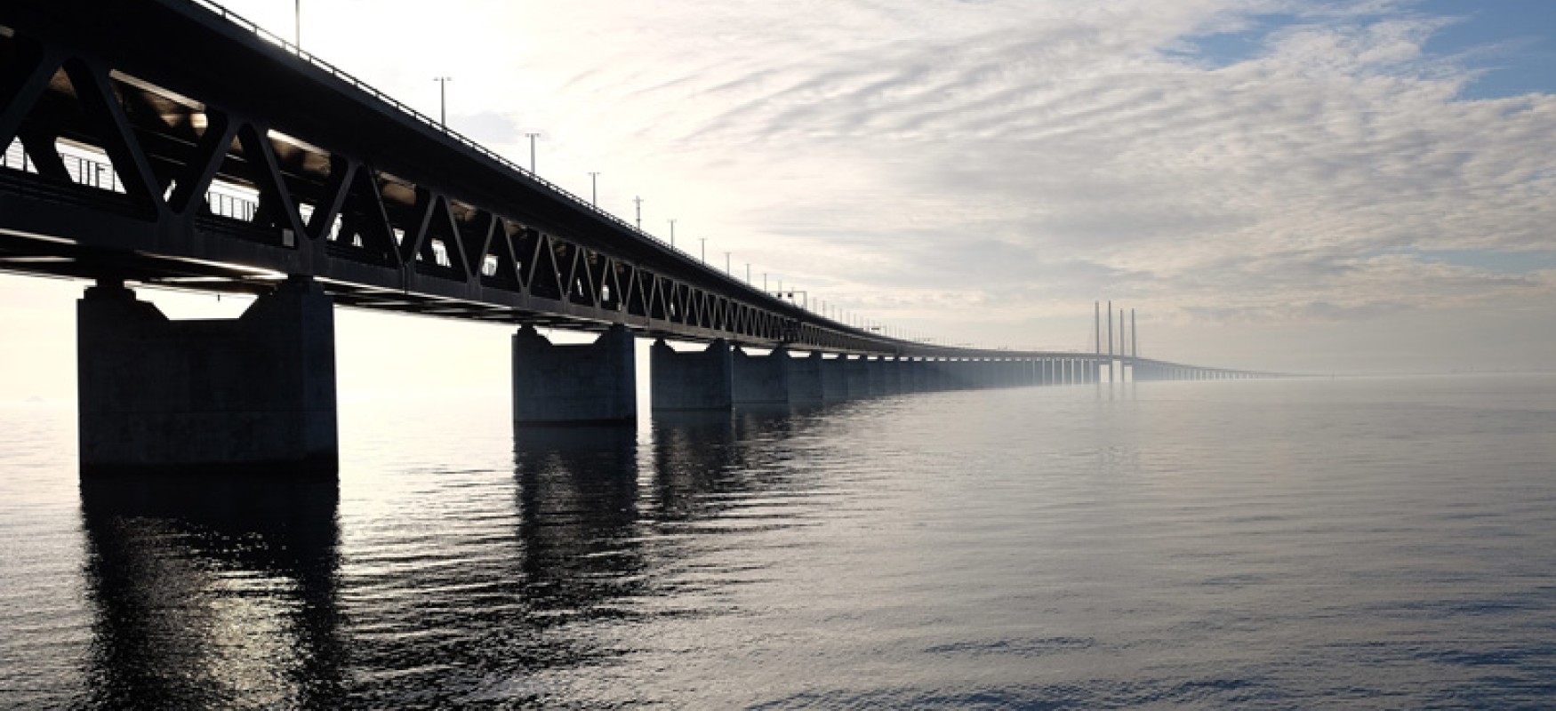 The Öresund Bridge connecting Sweden and Denmark.