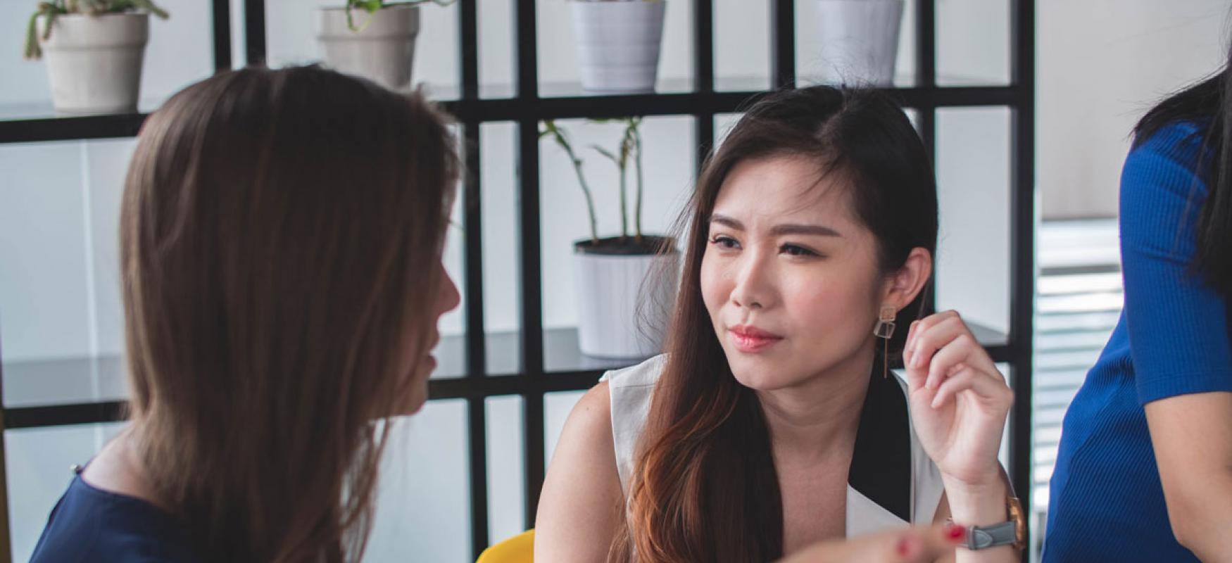 Two women in conversation