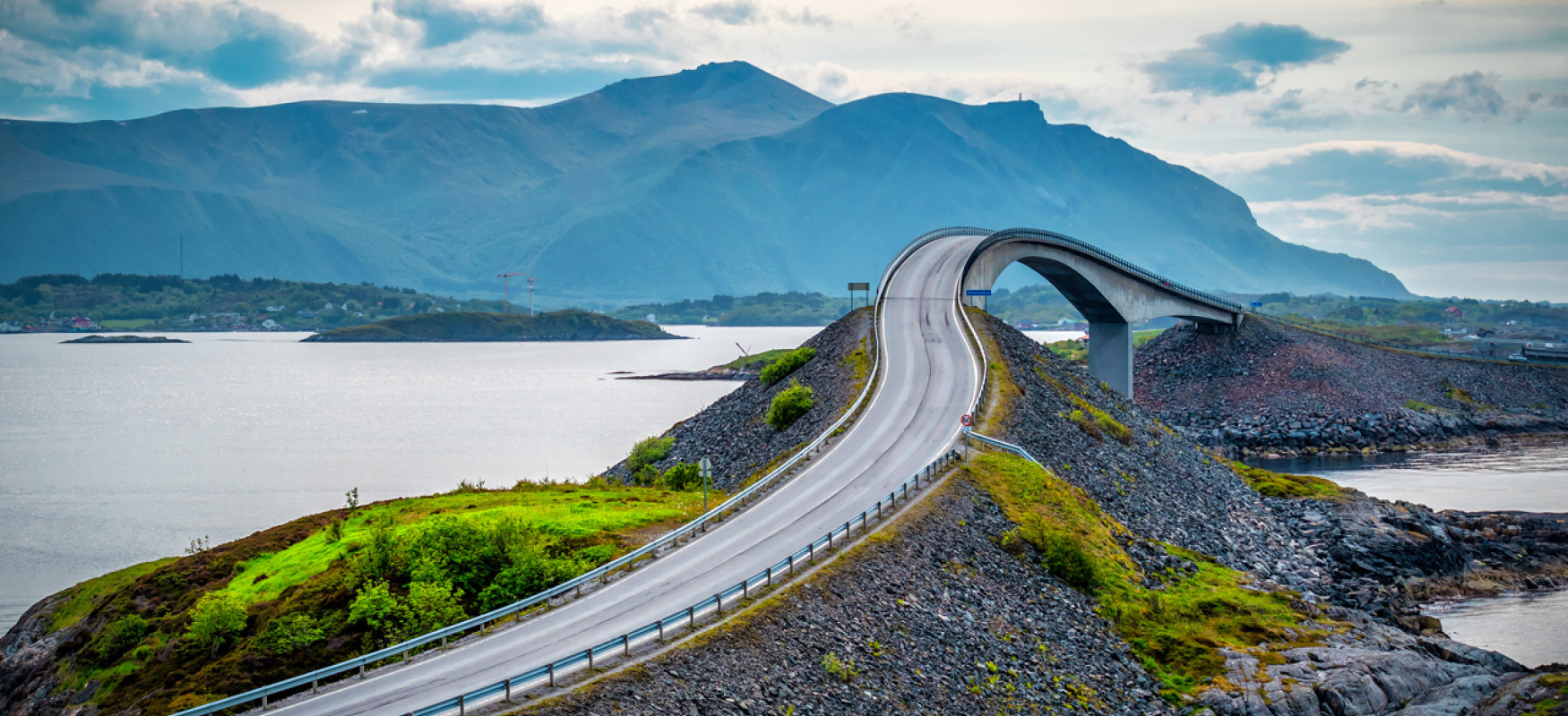 Bridge between islands on the Atlanterhavsveien in Norway