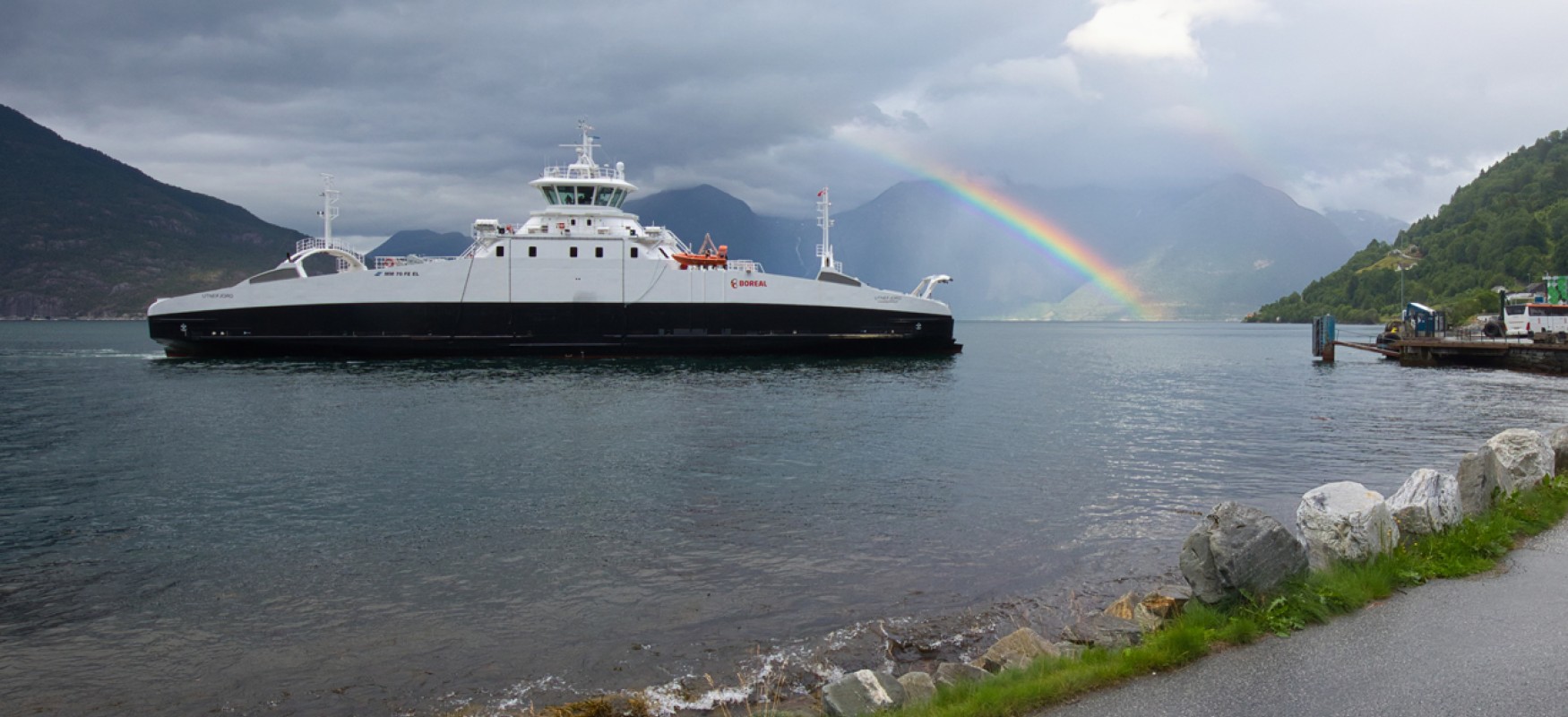 Battery ferry in a Norwegian fjord