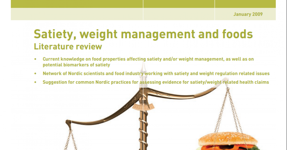 Satiety weight outlet management