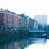 landscape of buildings and water in Malmö, Sweden