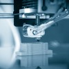 Close up of 3D printer printing an object