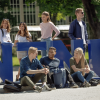 Students hanging out by the big NTNU letters on Gløshaugen campus